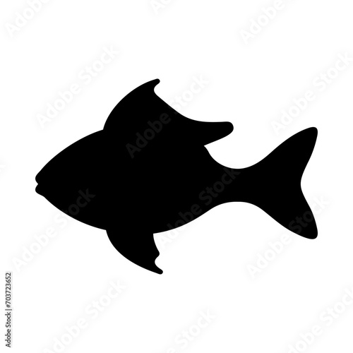 Tropical Fish Silhouette Illustration On Isolated Background