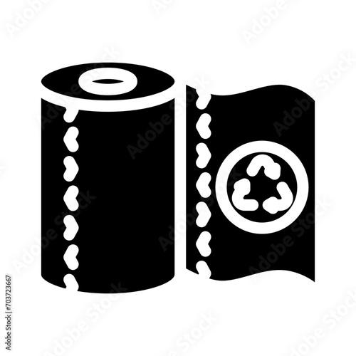 recycling paper towel glyph icon vector. recycling paper towel sign. isolated symbol illustration