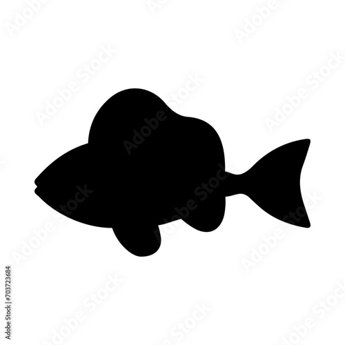 Tropical Fish Silhouette Illustration On Isolated Background