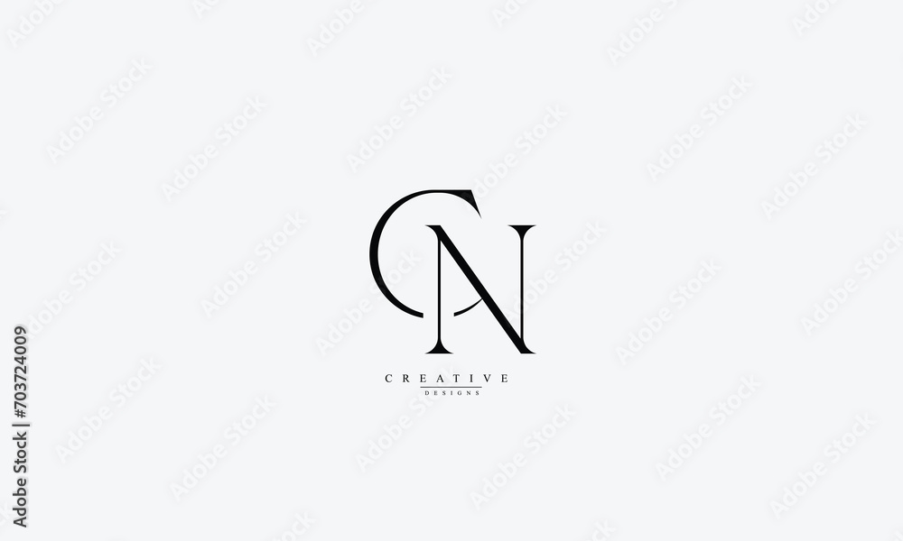 Alphabet letters Initials Monogram logo CN NC C N Alphabet letters Initials Monogram logo CN NC C N