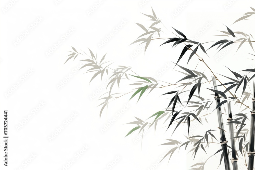 Obraz premium Black and white bamboo painting
