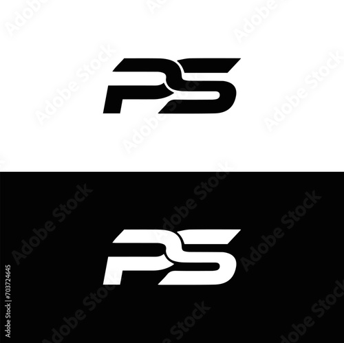 PS set ,PS logo. P S design. White PS letter. PS, P S letter logo design. Initial letter PS letter logo set, linked circle uppercase monogram logo. P S letter logo vector design. 