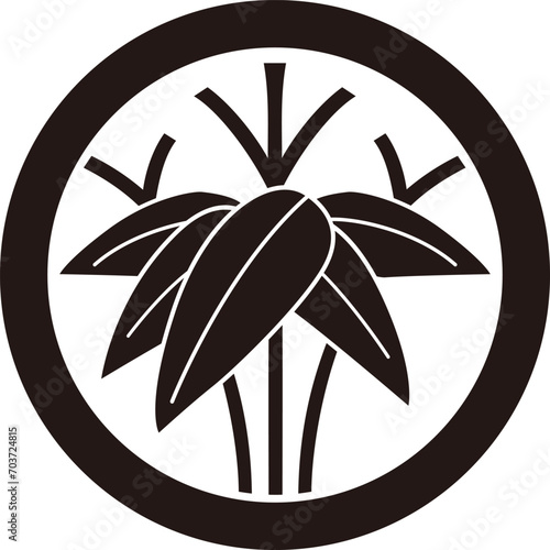 丸に七五三根笹