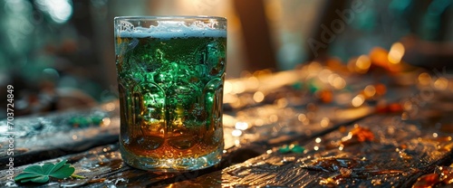 Glass Filled Green Beer Shamrock, HD, Background Wallpaper, Desktop Wallpaper