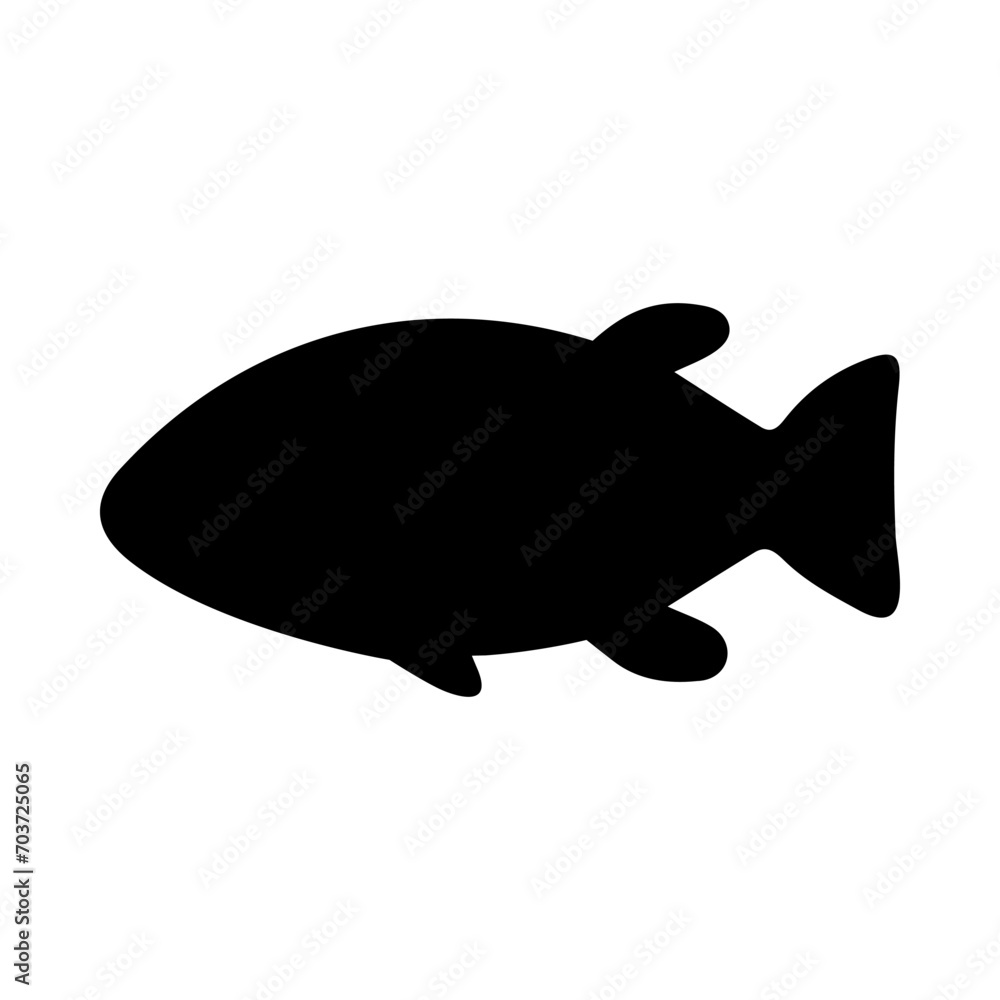 Tropical Fish Silhouette Illustration On Isolated Background Tropical Fish Silhouette Illustration On Isolated Background