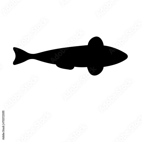 Tropical Fish Silhouette Illustration On Isolated Background