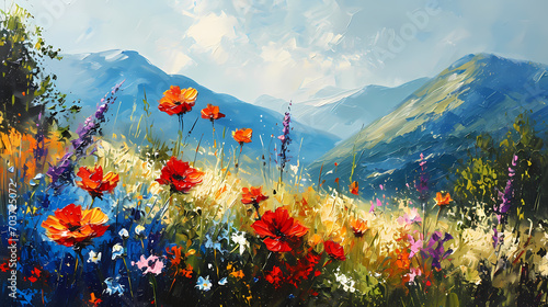 meadow with flowers
