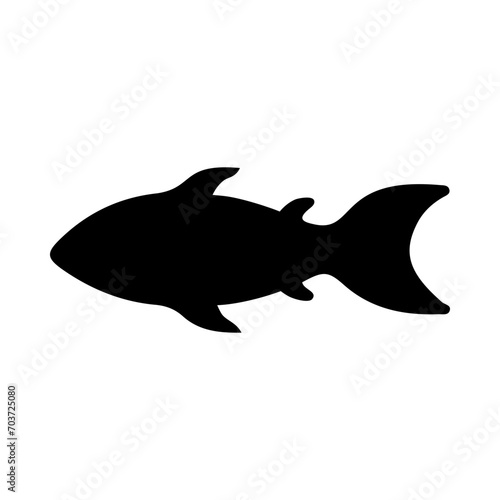 Tropical Fish Silhouette Illustration On Isolated Background