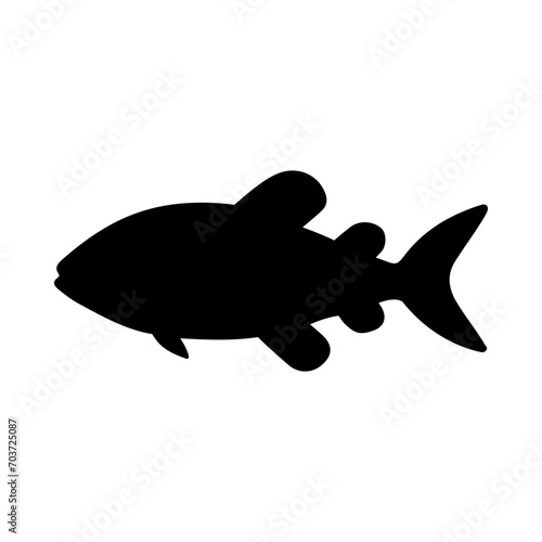 Tropical Fish Silhouette Illustration On Isolated Background