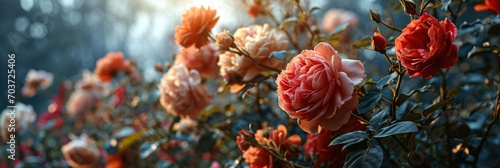 Blooming Rose Flowers Fabulous Garden  Banner Image For Website  Background  Desktop Wallpaper