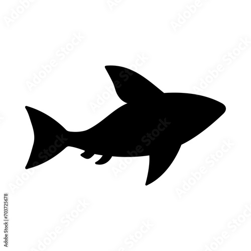 Tropical Fish Silhouette Illustration On Isolated Background