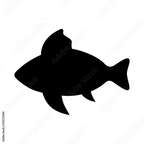 Tropical Fish Silhouette Illustration On Isolated Background