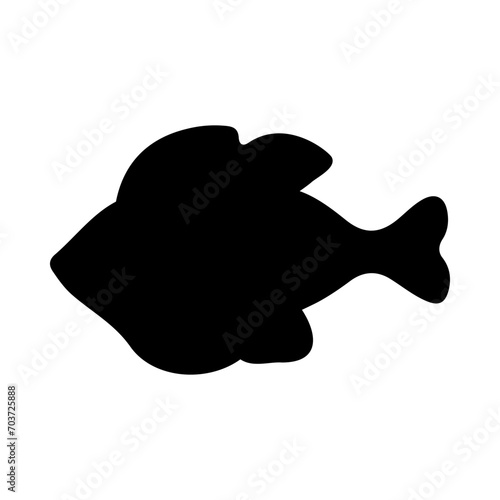 Tropical Fish Silhouette Illustration On Isolated Background