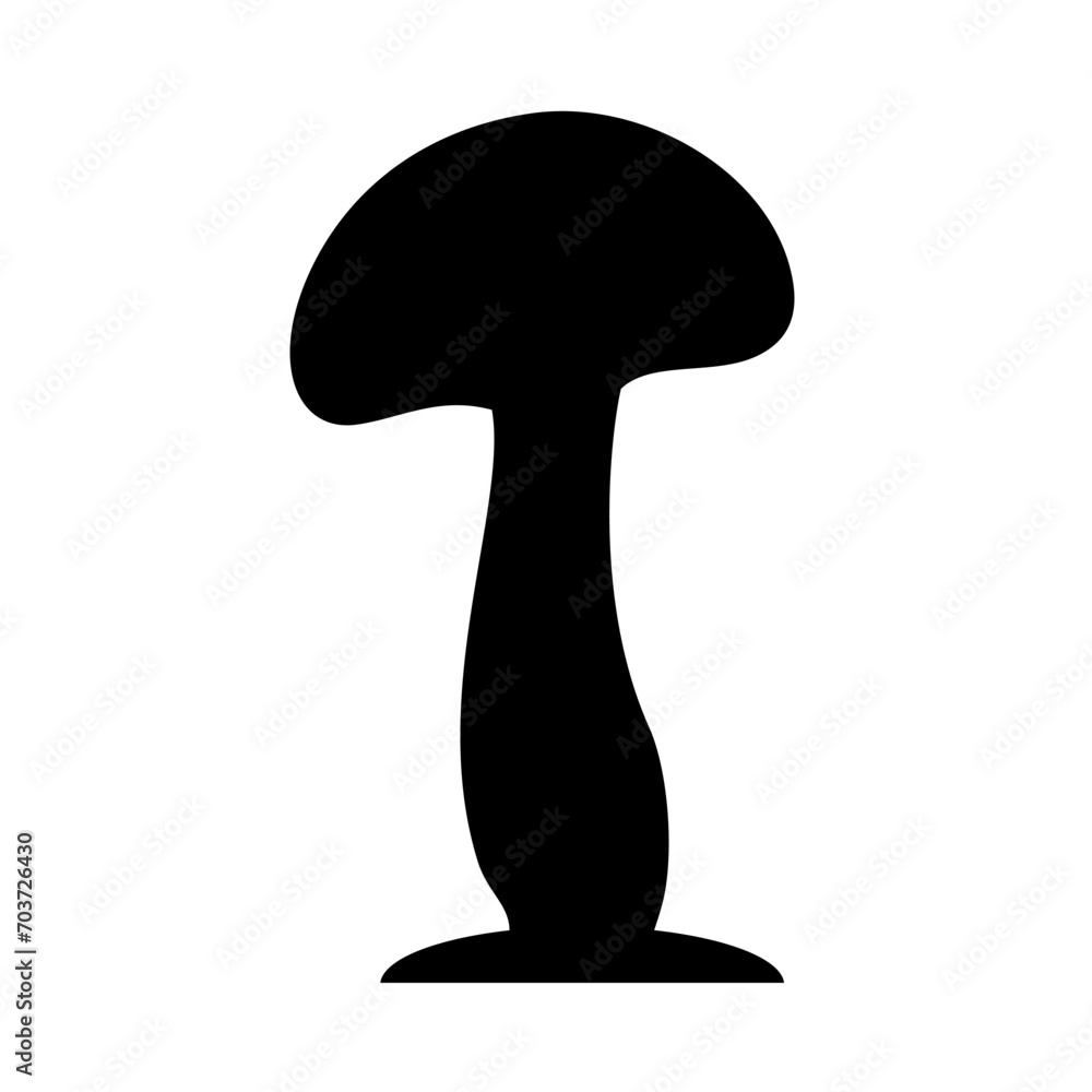 Mushrooms Silhouette Illustration On Isolated Background Mushrooms Silhouette Illustration On Isolated Background