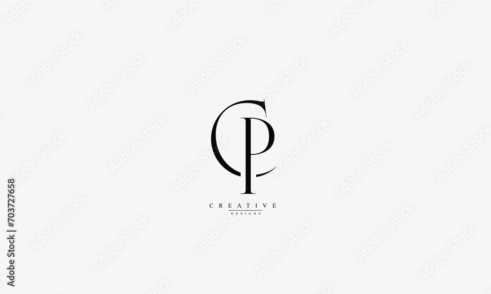 Alphabet letters Initials Monogram logo CP PC C P Alphabet letters Initials Monogram logo CP PC C P