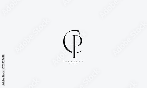 Alphabet letters Initials Monogram logo CP PC C P