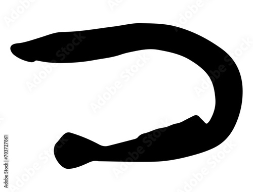 Sea Lamprey silhouette vector art white background