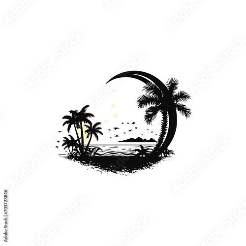 Moon svg  moon png  summer clipart  clipart  moon illustration  palm  tree  beach  tropical  vector  summer  illustration  island  silhouette  sea  sun  nature  travel  ocean  sunset  design  sky  lan