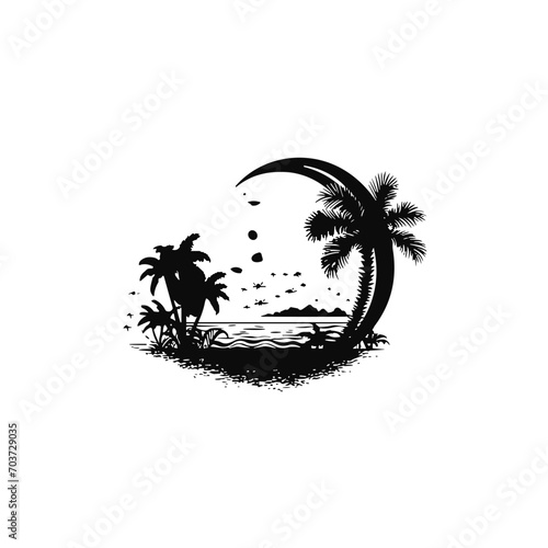 Moon svg, moon png, summer clipart, clipart, moon illustration, palm, tree, beach, tropical, vector, summer, illustration, island, silhouette, sea, sun, nature, travel, ocean, sunset, design, sky, lan