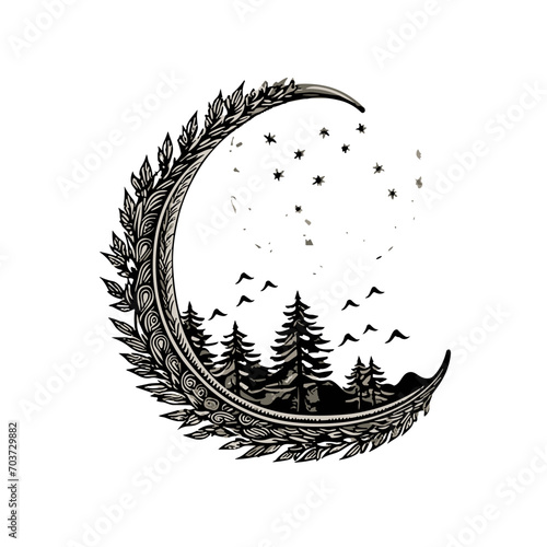 Moon svg, moon png, summer clipart, clipart, moon illustration, palm, tree, beach, tropical, vector, summer, illustration, island, silhouette, sea, sun, nature, travel, ocean, sunset, design, sky, lan