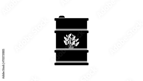 Bio fuel barrel, black isolated silhouette © OMIA