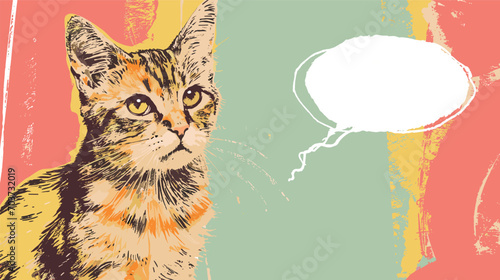 Vector banner with the cat for poster, web, promo decoration