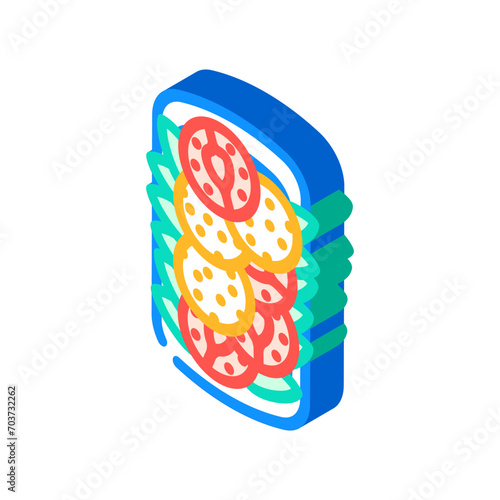 caprese salad italian cuisine isometric icon vector. caprese salad italian cuisine sign. isolated symbol illustration
