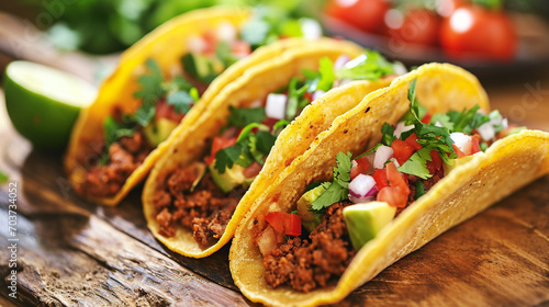 A flavorful and versatile dish, tacos are a staple of Mexican cuisine. ai generated.