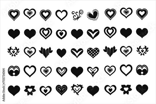 love Heart Symbol Ions Set, heart vector for valentine's day, valentine's day hearts candy, valentine hearts clip art, Heart Vector for t-shirt design.