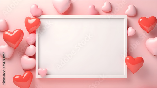 Frame with hearts for Valentine's day	