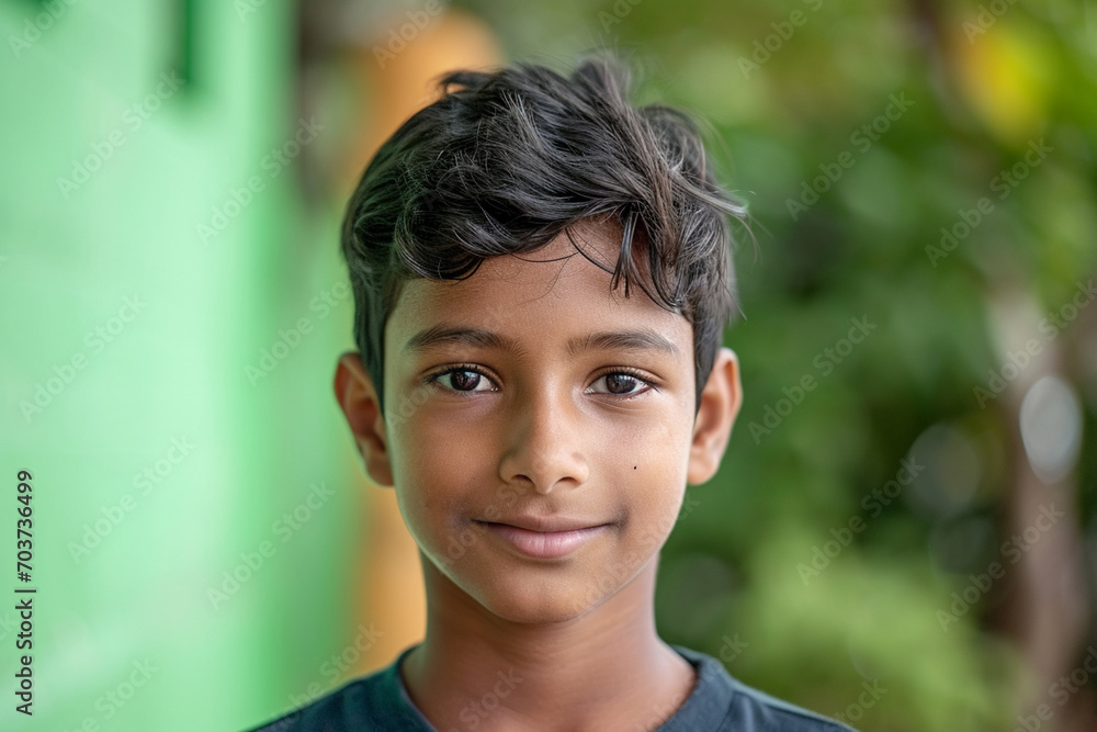 Young Indian school kid isolated on colour background Young Indian school kid isolated on colour background