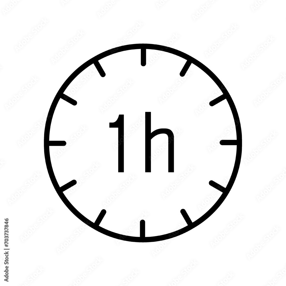 1 hour time clock icon isolated on white and transparent background. watch hour deadline long lasting time vector illustration 1 hour time clock icon isolated on white and transparent background. watch hour deadline long lasting time vector illustration
