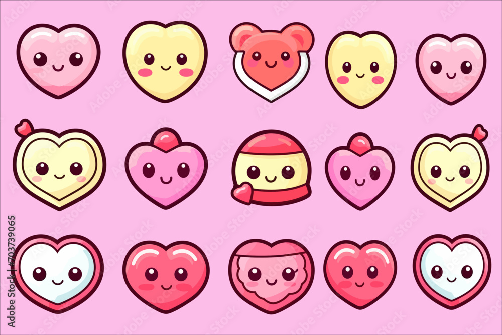 Love Heart Kawaii icon set vector, valentine's day kawaii outline icon set vector, valentine's day drawings kawaii, Love Heart Kawaii icon set vector, valentine's day kawaii outline icon set vector, valentine's day drawings kawaii,