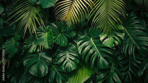green rain jungle leaves textured background