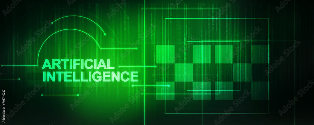 2d illustration Artificial Intelligence (AI) concept 2d illustration Artificial Intelligence (AI) concept