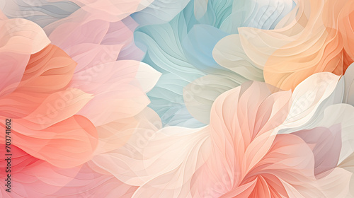 An artistic background featuring abstract floral shapes in pastel shades, blended seamlessly for a modern and subtle floral theme Ai Generative