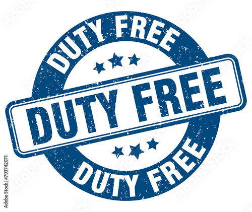 duty free stamp. duty free label. round grunge sign