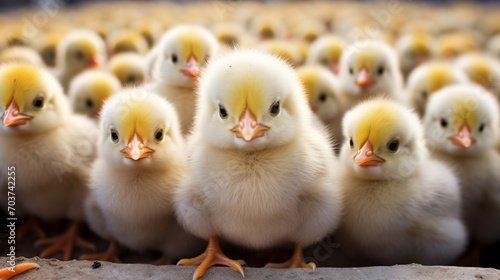 Feathered Posse: A Gaze of Small, Cute Chicks Posing for the Lens