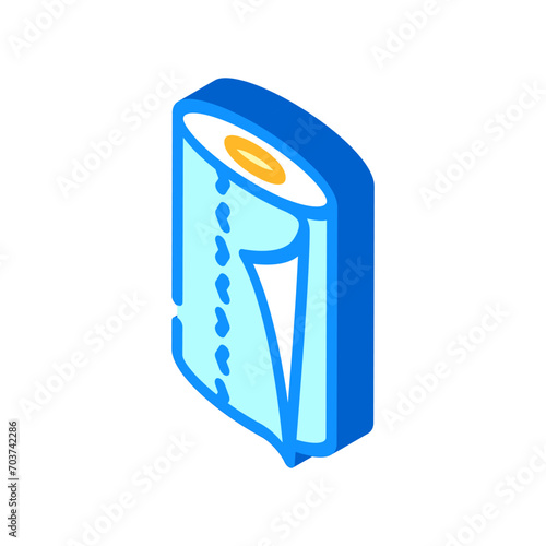 napkin roll paper towel isometric icon vector. napkin roll paper towel sign. isolated symbol illustration
