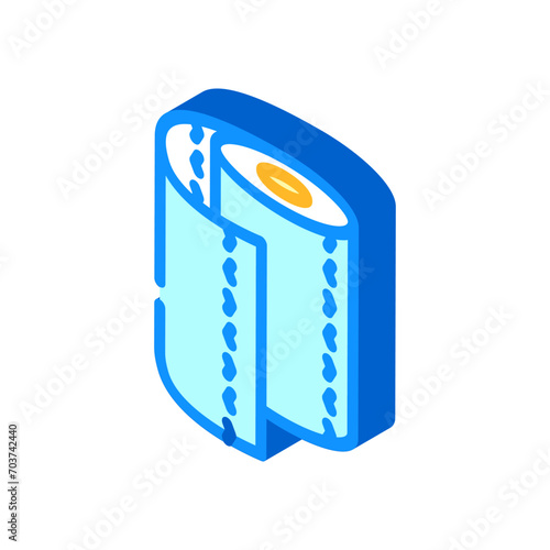 white roll paper towel isometric icon vector. white roll paper towel sign. isolated symbol illustration