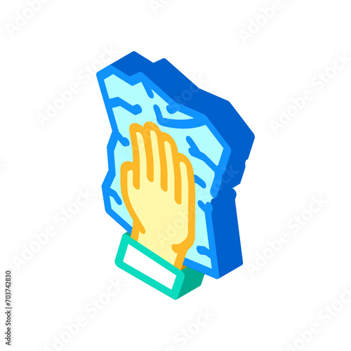 cleaning with paper towel isometric icon vector. cleaning with paper towel sign. isolated symbol illustration