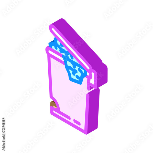 paper towel trash isometric icon vector. paper towel trash sign. isolated symbol illustration