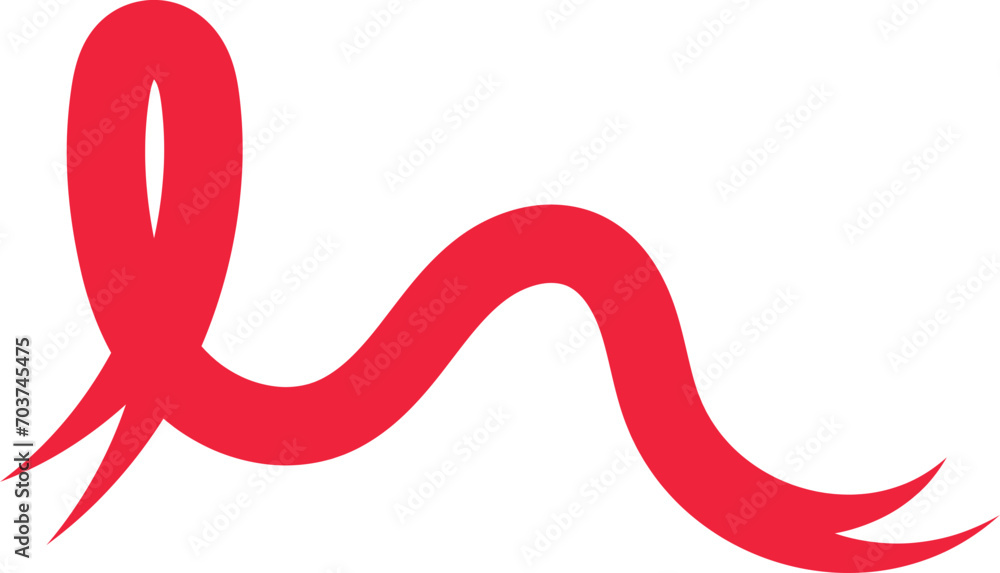 Red Awareness Ribbon Decoration Red Awareness Ribbon Decoration