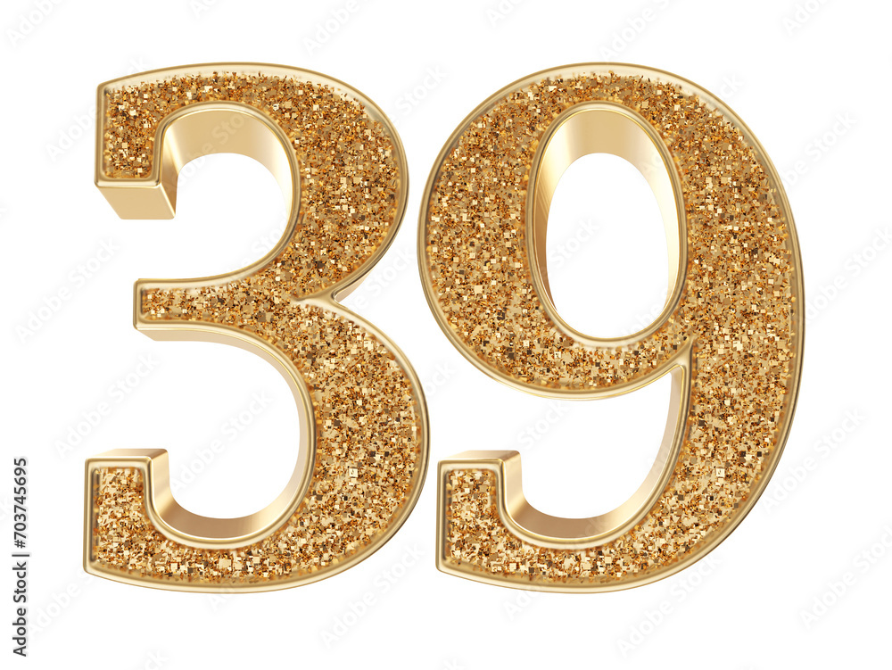 Gold 3d Number 39 luxury render Gold 3d Number 39 luxury render