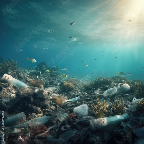 Ocean pollution. Ecological problem