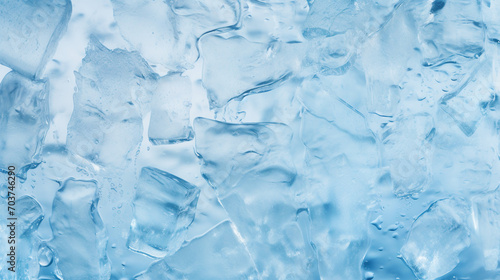 Frozen Wonderland: Large Panorama Texture of Ice Cubes Evoking Refreshing Coolness