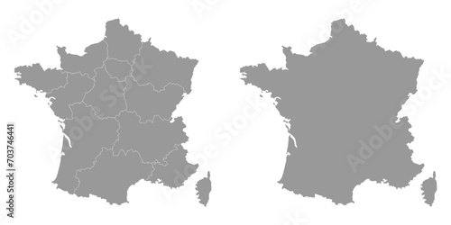 France with regions. Vector illustration.