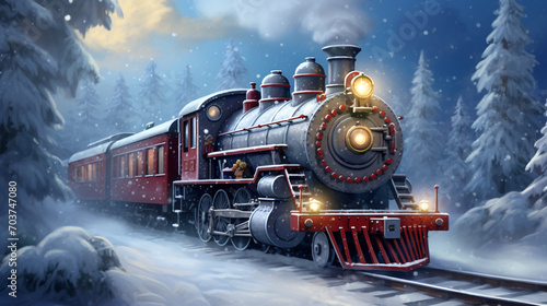 Enchanting Snow Forest Express: Magical Christmas Train