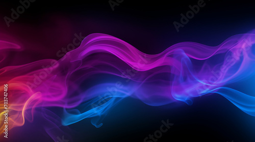 Abstract Neon Atmosphere: Colorful Fog in Panoramic Perspective