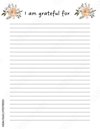 Thankgiving - I am grateful for Journal